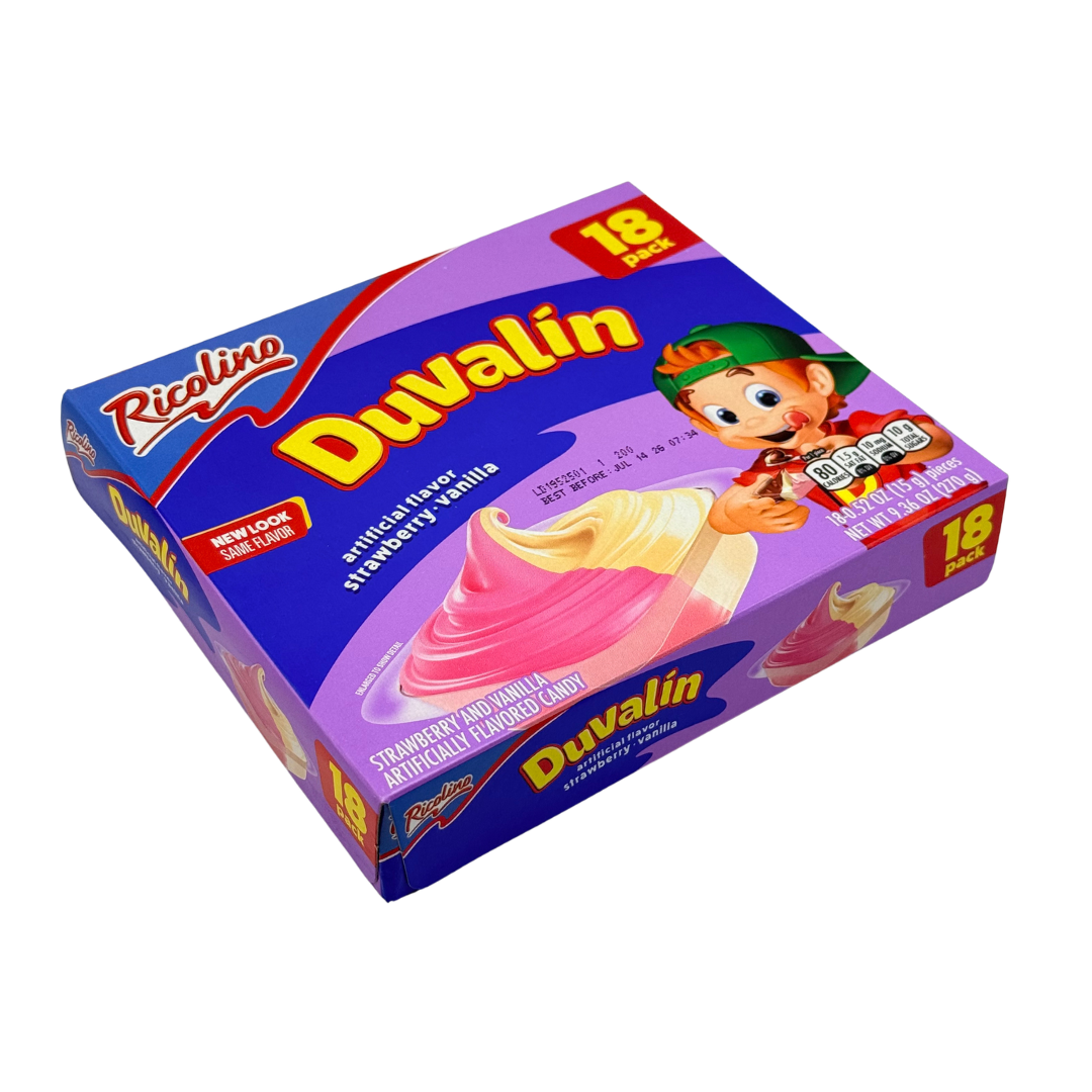 Duvalín Strawberry & Vanilla Candy Cream (Bi Sabor) – 18 Pack