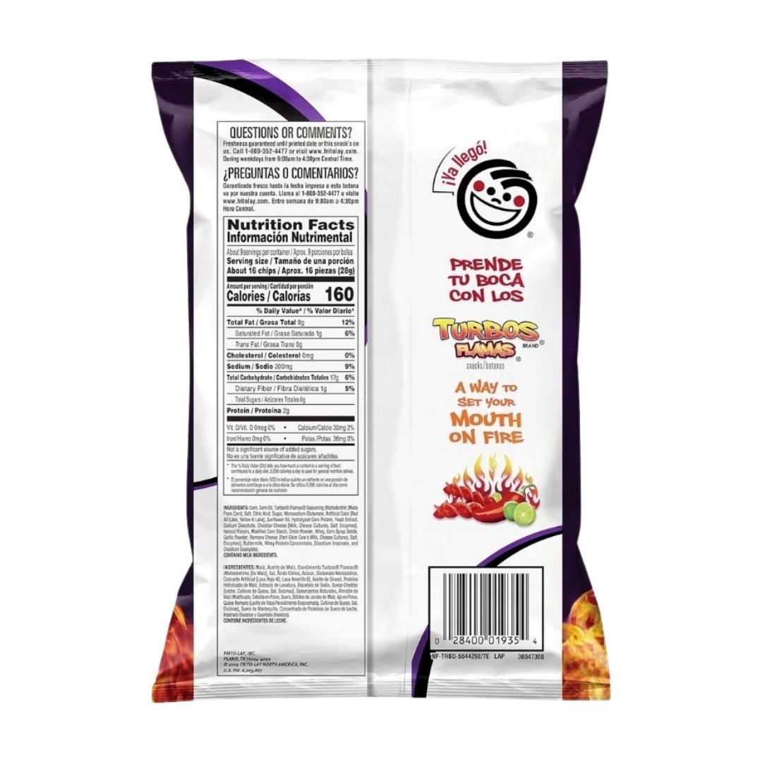 Sabritas Turbos Flamas Flavored Corn Snacks - 8.25 oz