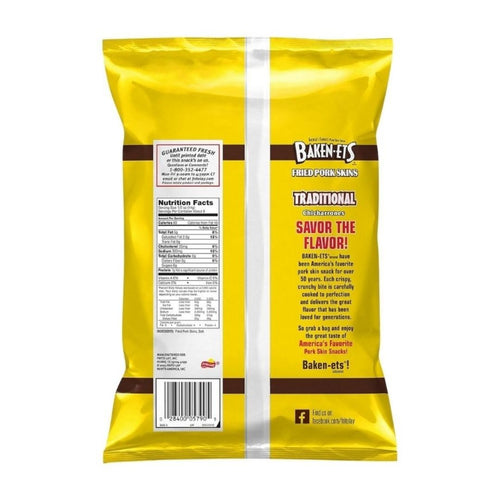 Baken-ets Traditional Fried Pork Skins / Chicharrones - 4 oz