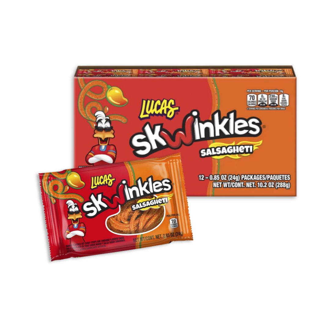 Lucas Skwinkles Salsagheti Gusanos Mango – Spicy Mango Candy Straws 12 ct
