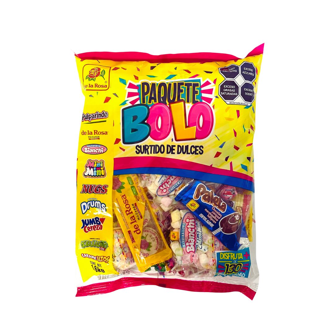 De La Rosa Paquete Bolo Mix Candy  Bag - 130 Pcs