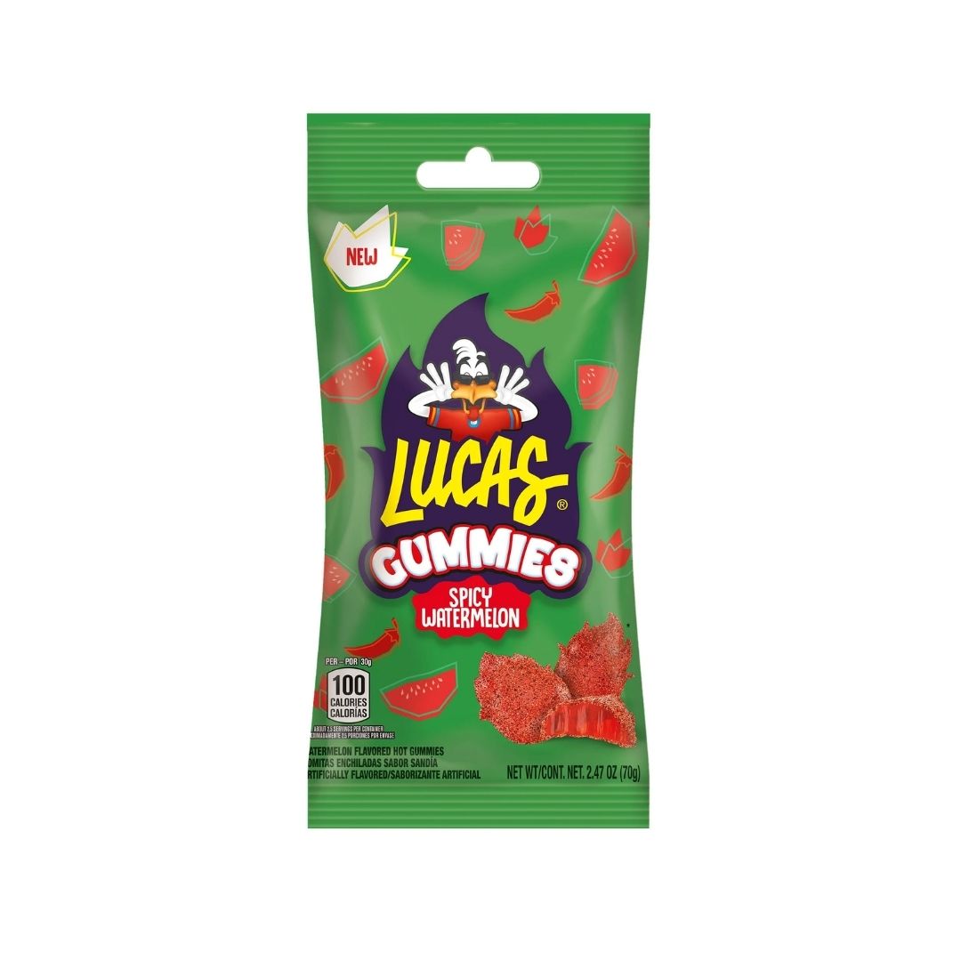 Lucas Gummies Spicy Watermelon – Sweet & Spicy Mexican Gummy Candy 4.58 oz