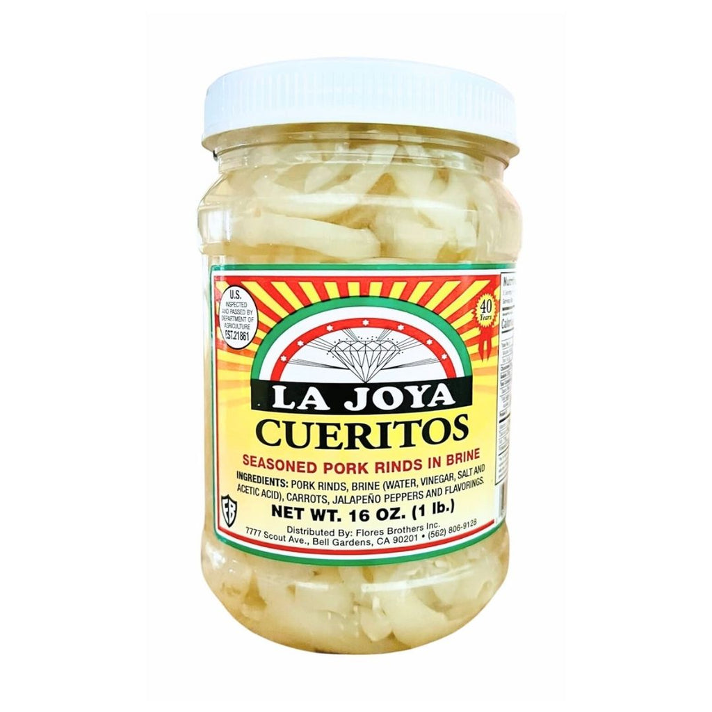La Joya Pork Seasoned Pork Rinds in Brine - Cueritos - 16 oz
