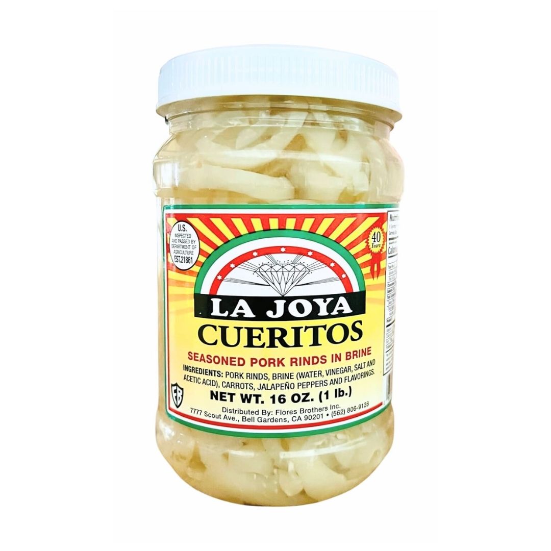 La Joya Pork Seasoned Pork Rinds in Brine - Cueritos - 16 oz