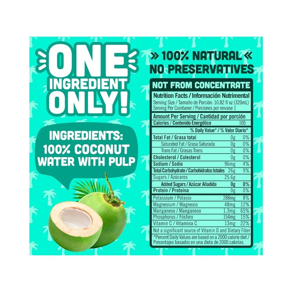 NILO Coconut Water 100 % natural No Sugar Added  - 17 fl oz