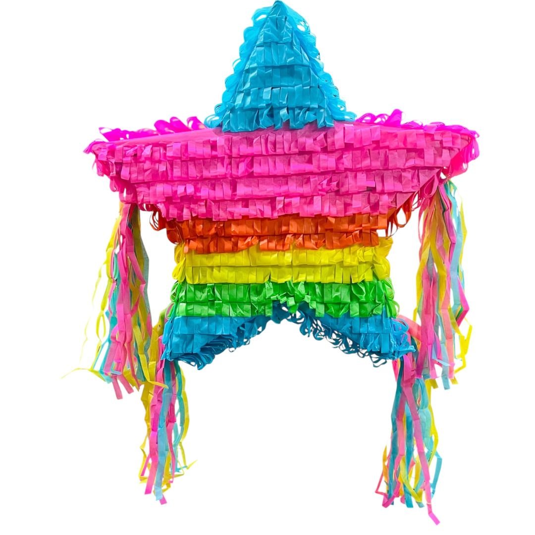 Piñata Party Pack – Rainbow Star Piñata & 3 lbs of Authentic Mexican Candy